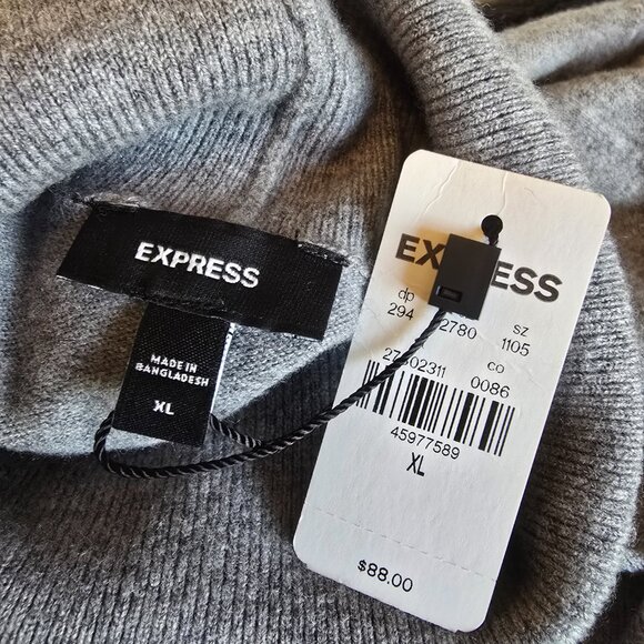 🏷️NWT - EXPRESS Gray Turtleneck Sweater Dress sz XL - NWT🏷️ - Picture 6 of 6